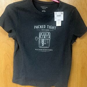 American Eagle Charcoal Graphic Tee